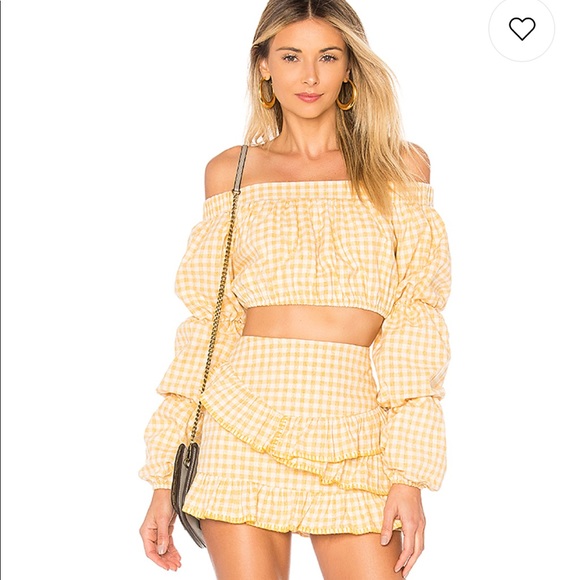 Revolve Yellow Gingham Elaine Set by TulaRosa - Picture 8 of 8